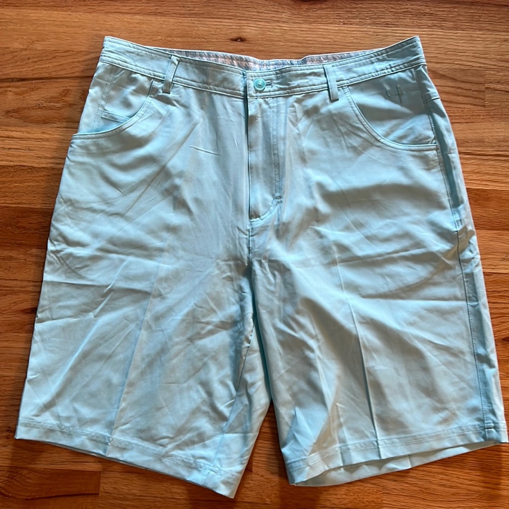 3/$20! Short Par 4 Men’s Light Aqua Flat Front Golf Shorts